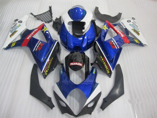 07-08 Blau Schwarz Rockstar Suzuki GSXR 1000 Motorrad Verkleidung 07-08 Blau Schwarz Rockstar Suzuki GSXR 1000 Motorrad Verkleidung