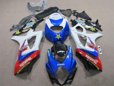07-08 Blau Weiß Rockstar Suzuki GSXR 1000 Motorrad Verkleidung