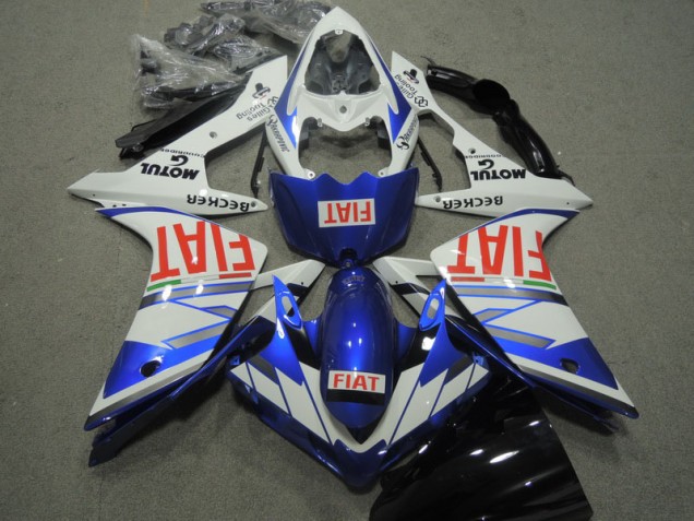 07-08 Blau Weiß Rot Fiat Yamaha YZF R1 Motorrad Verkleidung 07-08 Blau Weiß Rot Fiat Yamaha YZF R1 Motorrad Verkleidung