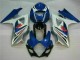 07-08 Blau Weiß Suzuki GSXR 1000 Motorrad Vollverkleidung & Plastik 07-08 Blau Weiß Suzuki GSXR 1000 Motorrad Vollverkleidung & Plastik