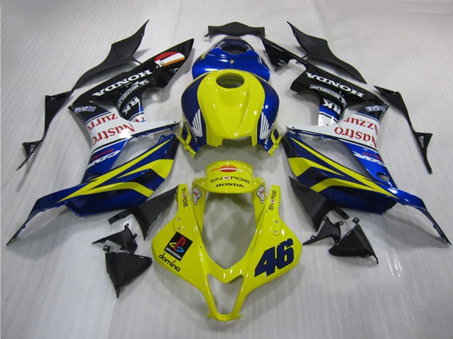 07-08 Gelb Blau 46 Honda CBR600RR Motorrad Verkleidung 07-08 Gelb Blau 46 Honda CBR600RR Motorrad Verkleidung