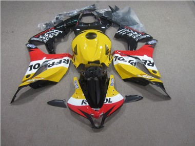 07-08 Gelb Rot Schwarz Repsol Honda CBR600RR Motorrad Verkleidung