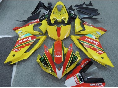 07-08 Gelb Rot Swan Yamaha YZF R1 Motorrad Verkleidung