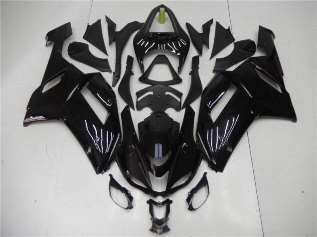 07-08 Glänzend Schwarz Kawasaki ZX6R Motorrad Verkleidungen 07-08 Glänzend Schwarz Kawasaki ZX6R Motorrad Verkleidungen