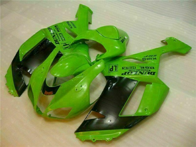 07-08 Grün Schwarzer Dunlop Kawasaki ZX6R Motorrad Verkleidung 07-08 Grün Schwarzer Dunlop Kawasaki ZX6R Motorrad Verkleidung