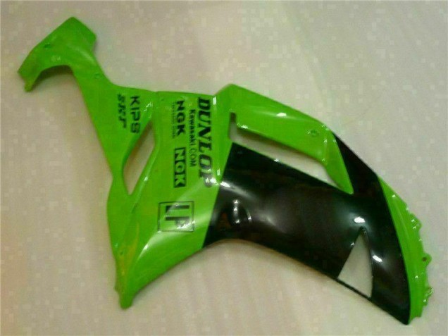 07-08 Grün Schwarzer Dunlop Kawasaki ZX6R Motorrad Verkleidung 07-08 Grün Schwarzer Dunlop Kawasaki ZX6R Motorrad Verkleidung