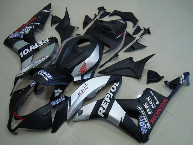 07-08 Matt Schwarz Silber Repsol Honda CBR600RR Motorrad Verkleidung 07-08 Matt Schwarz Silber Repsol Honda CBR600RR Motorrad Verkleidung