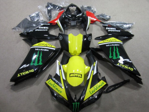 07-08 Schwarz Gelb Motul Leovince Yamaha YZF R1 Motorrad Verkleidung 07-08 Schwarz Gelb Motul Leovince Yamaha YZF R1 Motorrad Verkleidung