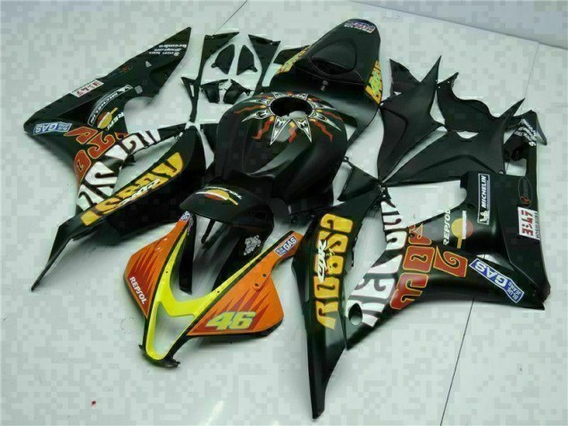 07-08 Schwarz Gelb Repsol 46 Honda CBR600RR Motorrad Verkleidung 07-08 Schwarz Gelb Repsol 46 Honda CBR600RR Motorrad Verkleidung