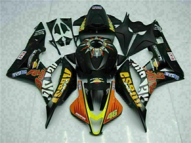 07-08 Schwarz Gelb Repsol 46 Honda CBR600RR Motorrad Verkleidung 07-08 Schwarz Gelb Repsol 46 Honda CBR600RR Motorrad Verkleidung