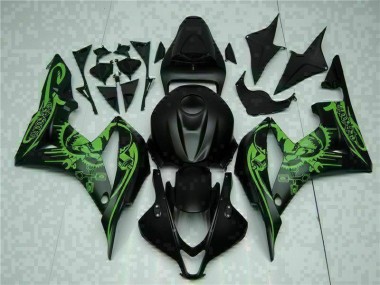 07-08 Schwarz Grün Honda CBR600RR Motorrad Verkleidung