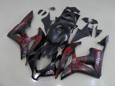 07-08 Schwarz Rot Honda CBR600RR Motorrad Verkleidung