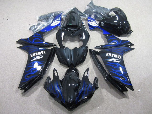 07-08 Schwarz mit Blaur Flamme Yamaha YZF R1 Motorrad Verkleidung 07-08 Schwarz mit Blaur Flamme Yamaha YZF R1 Motorrad Verkleidung