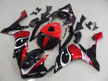 07-08 Schwarz rot glänzend Yamaha YZF R1 Motorrad Verkleidung