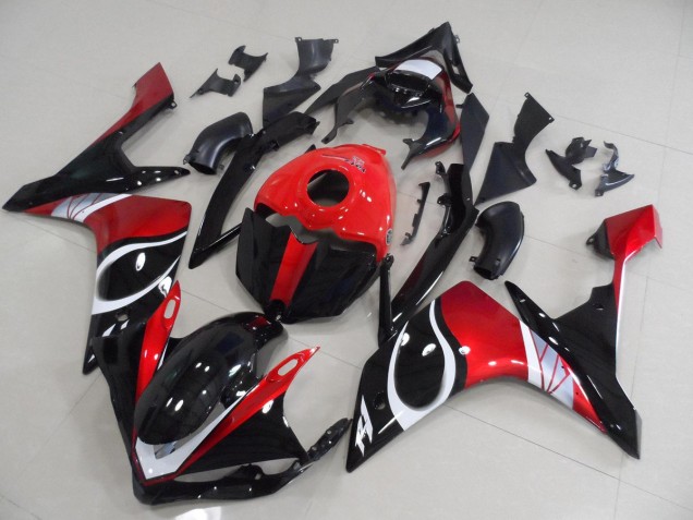 07-08 Schwarz rot glänzend Yamaha YZF R1 Motorrad Verkleidung