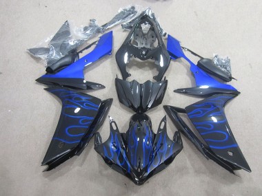 07-08 Schwarze Blau Flamme Yamaha YZF R1 Motorrad Verkleidung