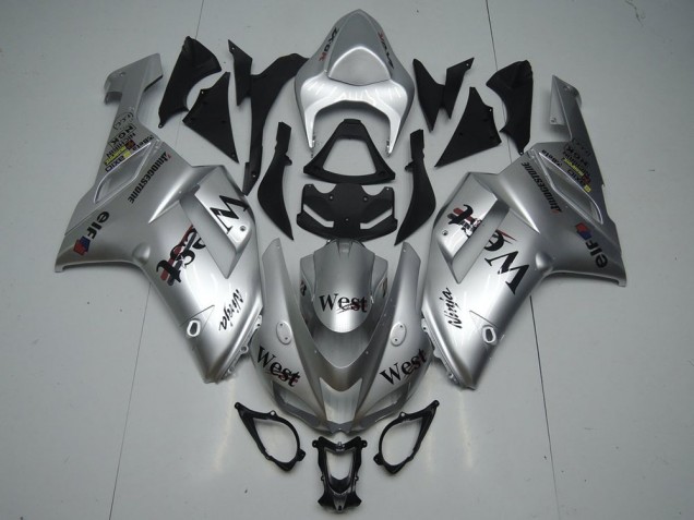 07-08 Silber West Kawasaki ZX6R Motorrad Verkleidung 07-08 Silber West Kawasaki ZX6R Motorrad Verkleidung