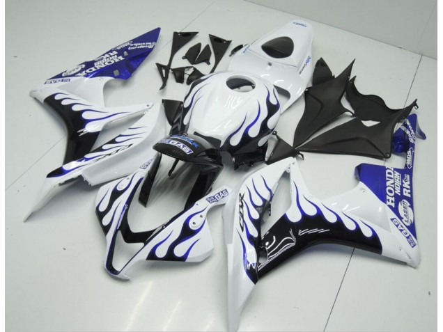 07-08 Weiß Blau Flamme Honda CBR600RR Motorrad Verkleidung 07-08 Weiß Blau Flamme Honda CBR600RR Motorrad Verkleidung
