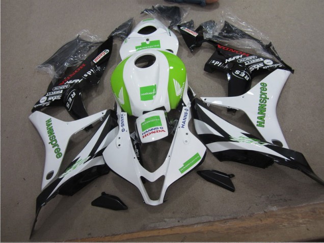 07-08 Weiß Grün Hannspree Honda CBR600RR Motorrad Verkleidung 07-08 Weiß Grün Hannspree Honda CBR600RR Motorrad Verkleidung