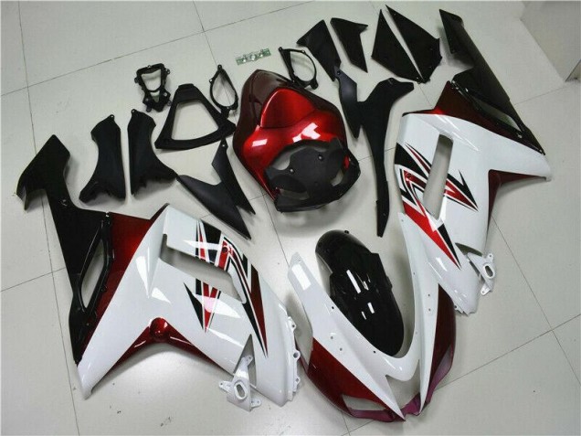 07-08 Weiß Schwarz Rot Kawasaki ZX6R Motorrad Verkleidung 07-08 Weiß Schwarz Rot Kawasaki ZX6R Motorrad Verkleidung