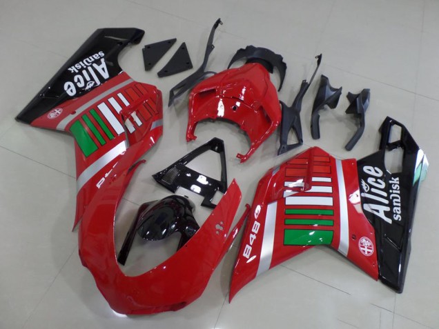 07-14 Alice mit Grün Ducati 848 1098 1198 Motorrad Verkleidung 07-14 Alice mit Grün Ducati 848 1098 1198 Motorrad Verkleidung