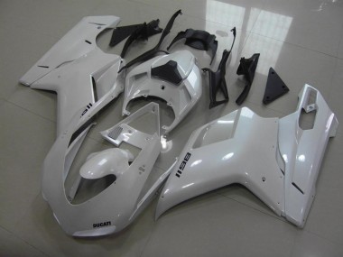 07-14 Birnenweiß schwarze Aufkleber Ducati 848 1098 1198 Motorrad Verkleidung