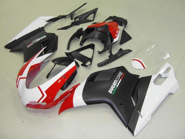 07-14 Matt Schwarz Weiß Rot Ducati 848 1098 1198 Motorrad Verkleidung 07-14 Matt Schwarz Weiß Rot Ducati 848 1098 1198 Motorrad Verkleidung