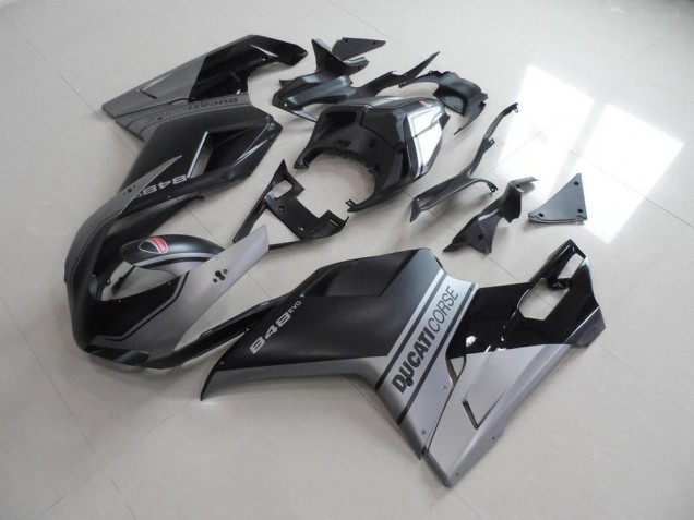 07-14 Matt Schwarzer Silber OEM Stil Ducati 848 1098 1198 Motorrad Verkleidung 07-14 Matt Schwarzer Silber OEM Stil Ducati 848 1098 1198 Motorrad Verkleidung