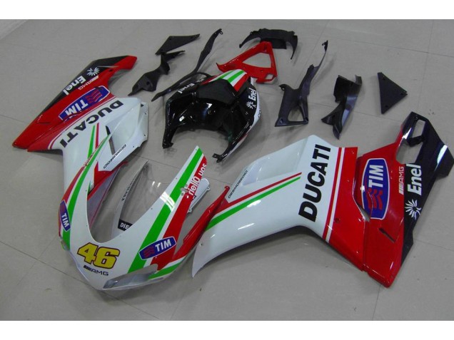 07-14 Rot Weiß Gelb 46 Ducati 848 1098 1198 Motorrad Verkleidung 07-14 Rot Weiß Gelb 46 Ducati 848 1098 1198 Motorrad Verkleidung