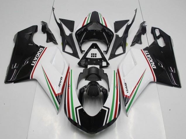 07-14 Schwarz Grün und Weiß Ducati 848 1098 1198 Motorrad Verkleidung 07-14 Schwarz Grün und Weiß Ducati 848 1098 1198 Motorrad Verkleidung