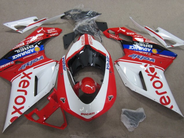 07-14 Weiß Rot Xerox Ducati 1098 Motorrad Verkleidung 07-14 Weiß Rot Xerox Ducati 1098 Motorrad Verkleidung