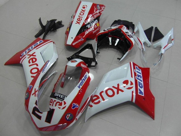 07-14 Weiß Rot Xerox Ducati 848 1098 1198 Motorrad Verkleidungen 07-14 Weiß Rot Xerox Ducati 848 1098 1198 Motorrad Verkleidungen