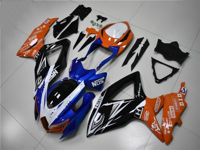 08-10 Blau Orange Suzuki GSXR 600/750 Motorrad Verkleidung 08-10 Blau Orange Suzuki GSXR 600/750 Motorrad Verkleidung