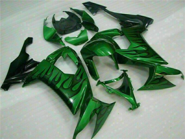 08-10 Grüne Flamme Kawasaki ZX10R Motorrad Verkleidung 08-10 Grüne Flamme Kawasaki ZX10R Motorrad Verkleidung