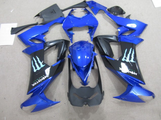 08-10 Schwarz Blaus Monster Kawasaki ZX10R Motorrad Verkleidung 08-10 Schwarz Blaus Monster Kawasaki ZX10R Motorrad Verkleidung