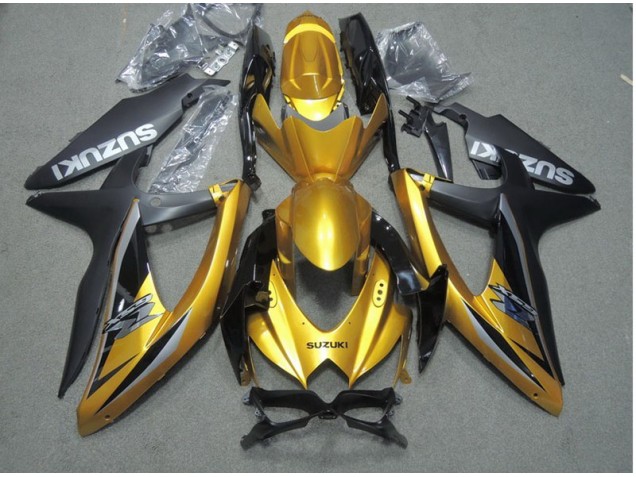 08-10 Schwarz Gold Suzuki GSXR 600 Motorrad Verkleidung 08-10 Schwarz Gold Suzuki GSXR 600 Motorrad Verkleidung