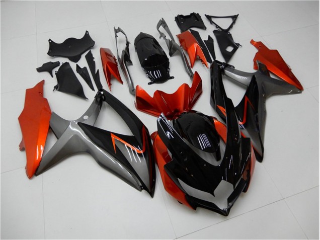08-10 Schwarz Orange Grau Suzuki GSXR 600/750 Motorrad Verkleidung 08-10 Schwarz Orange Grau Suzuki GSXR 600/750 Motorrad Verkleidung