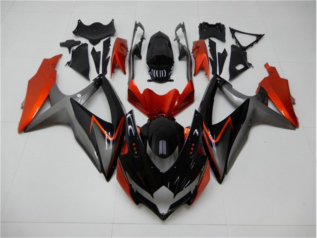 08-10 Schwarz Orange Grau Suzuki GSXR 600/750 Motorrad Verkleidung 08-10 Schwarz Orange Grau Suzuki GSXR 600/750 Motorrad Verkleidung