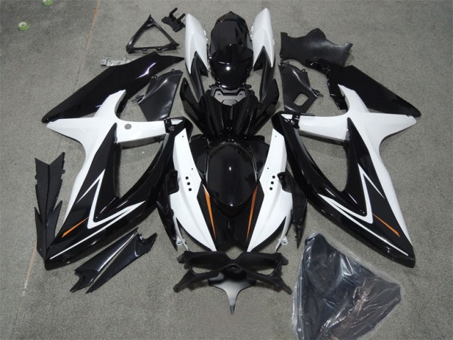 08-10 Schwarz Weiß Suzuki GSXR 600 Motorrad Verkleidung