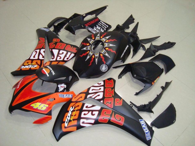 08-11 Rossi Matt Schwarz Honda CBR1000RR Motorrad Verkleidung 08-11 Rossi Matt Schwarz Honda CBR1000RR Motorrad Verkleidung