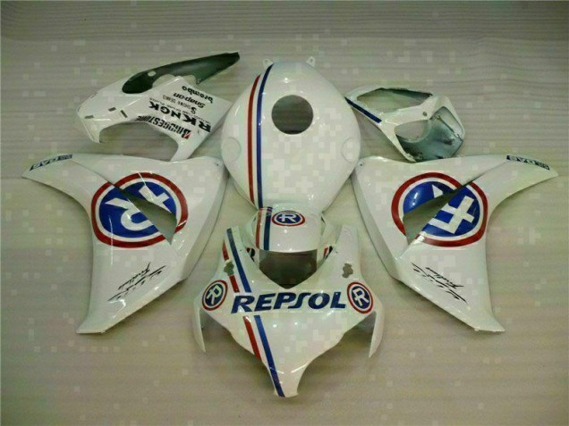 08-11 Weiß Blau Repsol Honda CBR1000RR Motorrad Verkleidungen