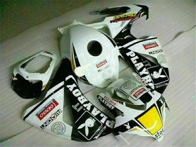 08-11 Weiß Schwarz Playboy Honda CBR1000RR Motorrad Verkleidungen