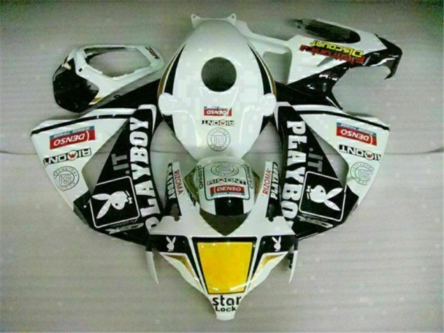 08-11 Weiß Schwarz Playboy Honda CBR1000RR Motorrad Verkleidungen