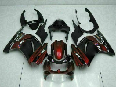 08-12 Schwarz Kawasaki EX250 Motorrad Verkleidungen
