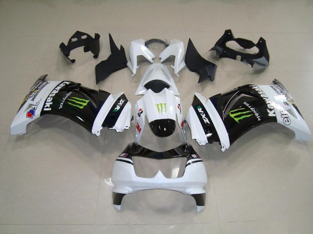 08-12 Schwarz weißes Monster Kawasaki ZX250R Motorrad Verkleidung 08-12 Schwarz weißes Monster Kawasaki ZX250R Motorrad Verkleidung
