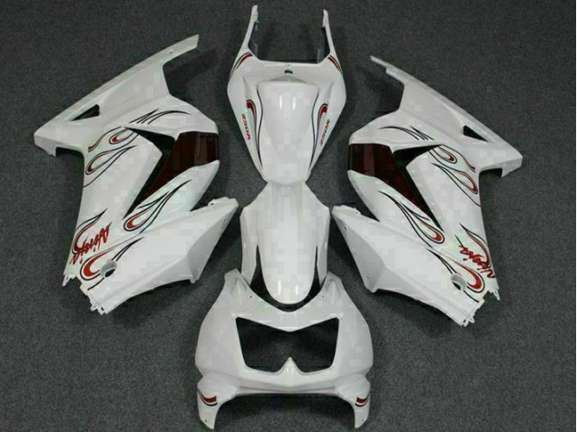 08-12 Weiß Rot Kawasaki EX250 Motorrad Verkleidung 08-12 Weiß Rot Kawasaki EX250 Motorrad Verkleidung