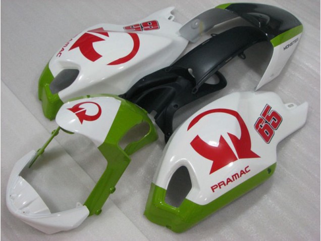 08-12 Weiß Rot PRAMAC 65 Ducati Monster 696 Motorrad Verkleidung 08-12 Weiß Rot PRAMAC 65 Ducati Monster 696 Motorrad Verkleidung