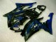 08-16 Blau Flamme Schwarz Yamaha YZF R6 Motorrad Verkleidung