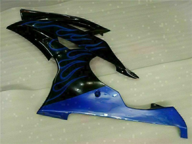 08-16 Blau Flamme Schwarz Yamaha YZF R6 Motorrad Verkleidung
