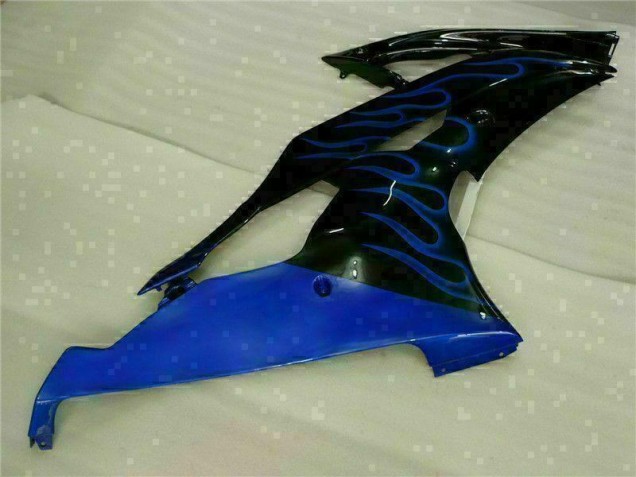 08-16 Blau Flamme Schwarz Yamaha YZF R6 Motorrad Verkleidung